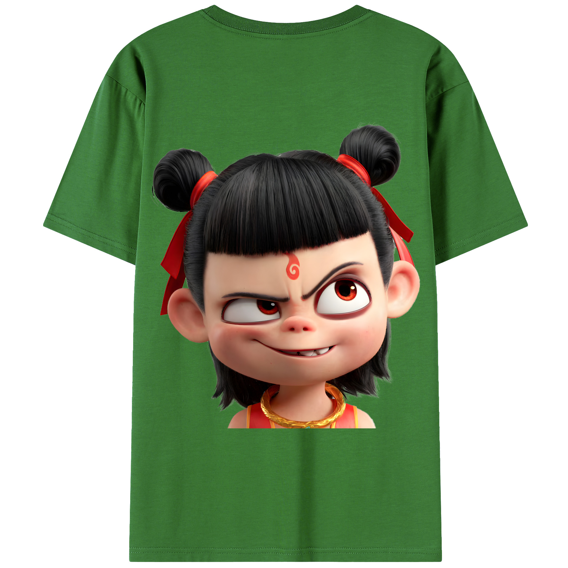 （画像用） Ne Zha 2 ナタ 魔童の大暴れ レディース半袖Tシャツ(バックプリント)